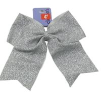 Nové - strieborná mašľa s černou gumičkou do vlasů claire's