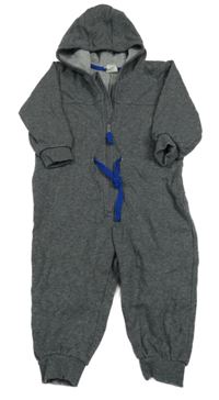 Sivá melírovaná tepláková kombinéza s kapucňou H&M