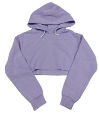 Levandulová crop mikina s kapucňou Candy Couture
