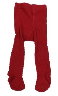 Červené pančuchy s károvaným vzorom M&Co