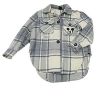 Modro-biela kockovaná košeľová bunda s Mickey PRIMARK