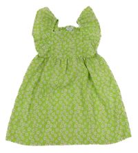 Zelené kvetované krepové šaty s volánikmi PRIMARK