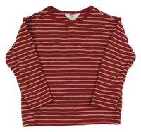 Vínovo-bílé pruhované mikinotriko H&M
