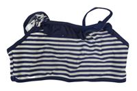 Tmavomodro-biela pruhovaná plavková lambáda s volánikom bpc