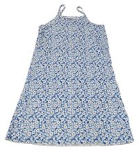 Modré kvietkovane letné šaty SHEIN