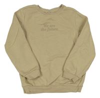 Béžová mikina s nápismi Tu