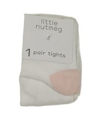 Nové - bílo-světlerůžové punčocháče little nutmeg