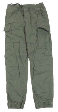 Khaki cargo cuff rifle s úpletovým pasom H&M