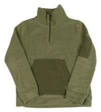Khaki fleecová mikina s vreckom IKKS
