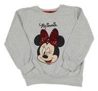 Svetlosivá melírovaná mikina s Mínnie s překlápěcími flitre Disney