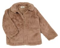 Starorůžová kožešinová podšitá bunda s límečkem H&M