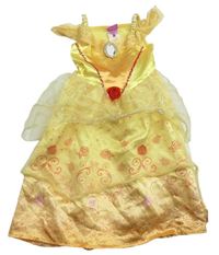 Kockovaným - Žlté šaty s flitry - Bella Disney