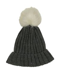 Tmavošedá žebrovaná pletená čepice s bambulí Primark