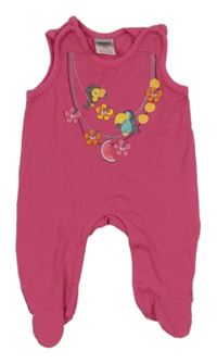 Fuchsiové dupačky s tukany a květy