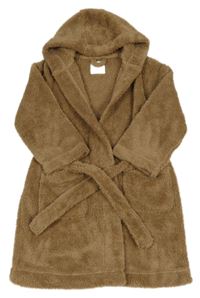 Hnedý chlpatý župan s kapucňou Next