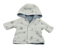 Biela zateplená prepínaci obojstranná mikina so zvířaty a kapucňou F&F