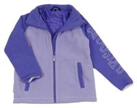 Lila-levandulová fleecová podšitá prepínaci mikina