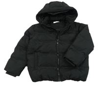 Černá šusťáková zimní bunda s kapucí Mango