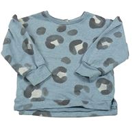 Modrá melírovaná vzorovaná mikina Tu