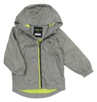 Sivá melírovaná šušťáková jarná bunda s kapucňou Urban