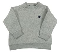 Sivá melírovaná prešívaná mikina s výšivkou Tu