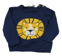 Tmavomodrý sveter s lvem Lupilu