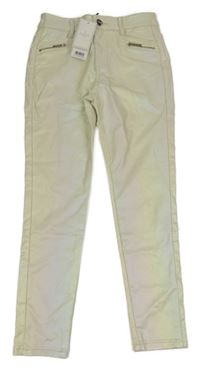 Nové - Smetanové metalické skinny kalhoty Lipsy London