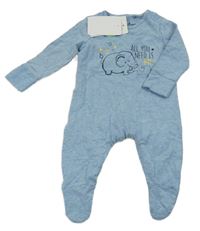 Nové - Modrý melírovaný overal se slony Dopodopo