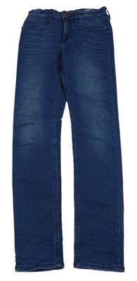 Modré skinny fit high waist rifle H&M