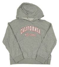 Sivá melírovaná mikina s nápisom a kapucňou Shein