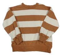 Hnedo-béžová pruhovaná mikina H&M
