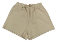 Béžové rebrované kraťasy Shein