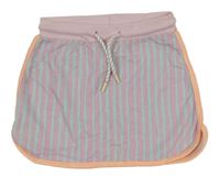 Lila-tyrkysová pruhovaná tepláková sukňa Zeeman