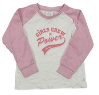 Bielo-ružové tričko s nápisom Alive