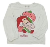 Biele tričko s dívkou a mačkou H&M