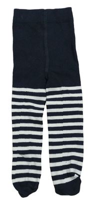 Tmavomodro-bílé pruhované punčocháče M&S