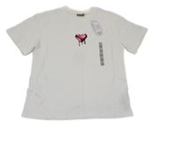 Nové - Biele oversize tričko so srdiečkom Pep&Co