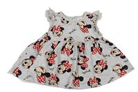 Sivá melírovaná bavlnená šatová tunika s Minnie LC Waikiki