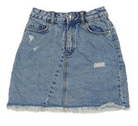 Modrá rifľová sukňa s vyšúchaním Denim Co.