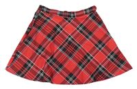 Červeno-čierno-biela kockovaná sukňa H&M