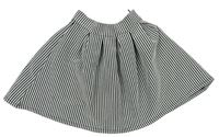 Čierno-biela pruhovaná rebrovaná kolová sukňa M&S