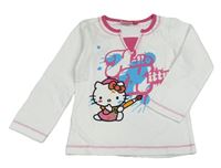 Bílo-růžové triko s Hello Kitty 