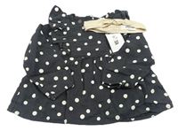 2 set - Tmavošedé mušelínové puntíkaté šaty + smetanová bavlněná čelenka H&M