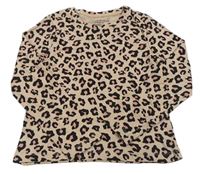 Světlerůžovo-černé leopardí triko Primark