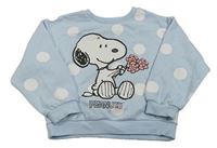 Svetlomodrá bodkovaná á crop mikina so Snoopym Primark