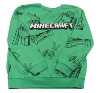 Zelená vzorovaná mikina s Minecraft