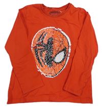 Červené triko se Spidermanem z flitrů marvel