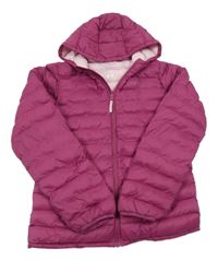 Fuchsiová šušťáková prešívaná zateplená bunda s kapucňou Mountain Warehouse