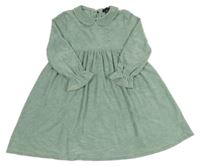 Světlezelené froté šaty s límečkem 
