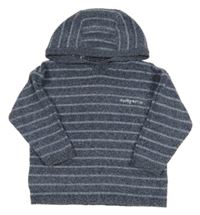 Modrý pruhovaný lehký svetr s kapucí Next